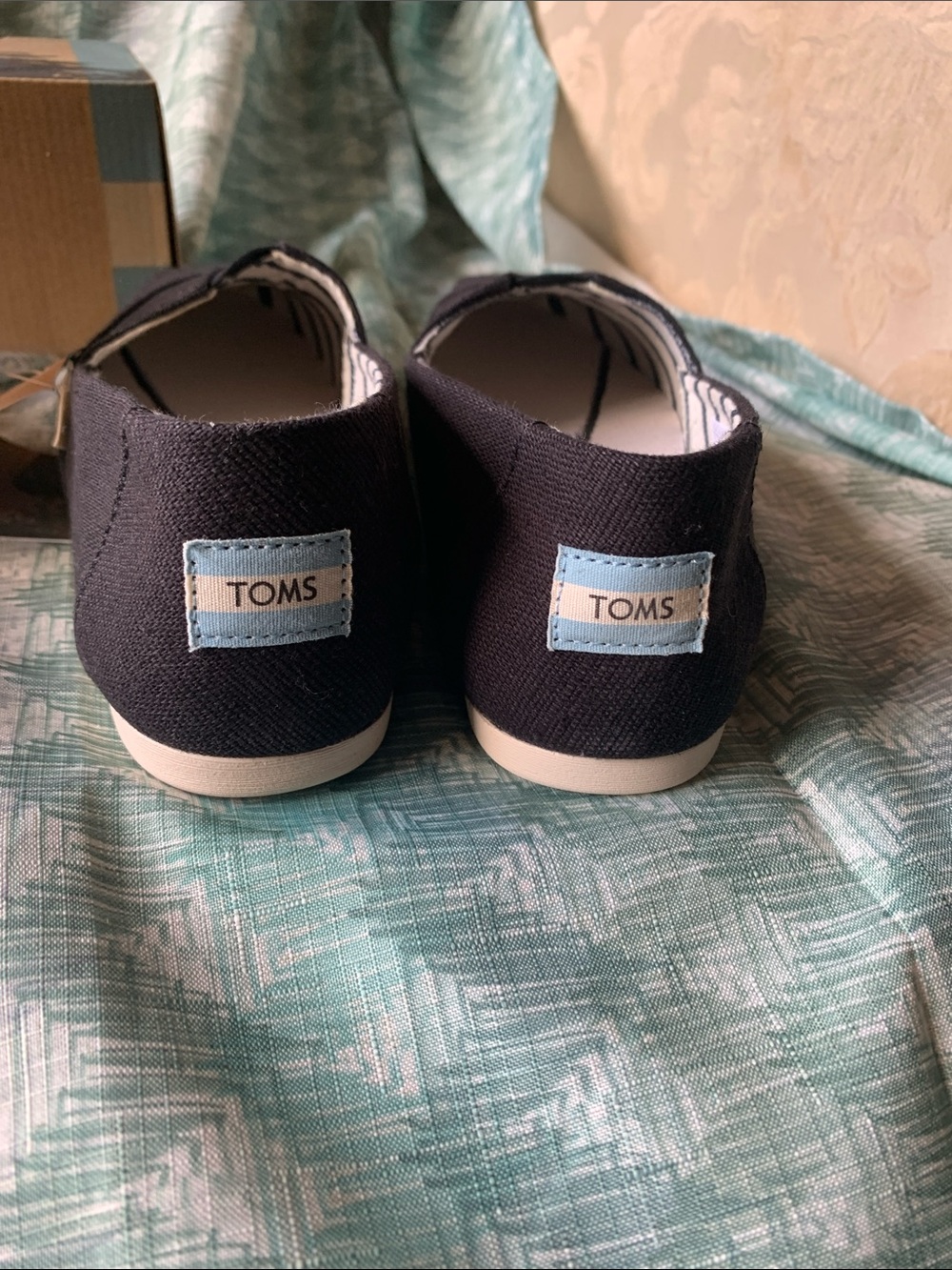 Womens Black Slip-On heritage Canvas Loafers by Toms - Picture 5 of 14